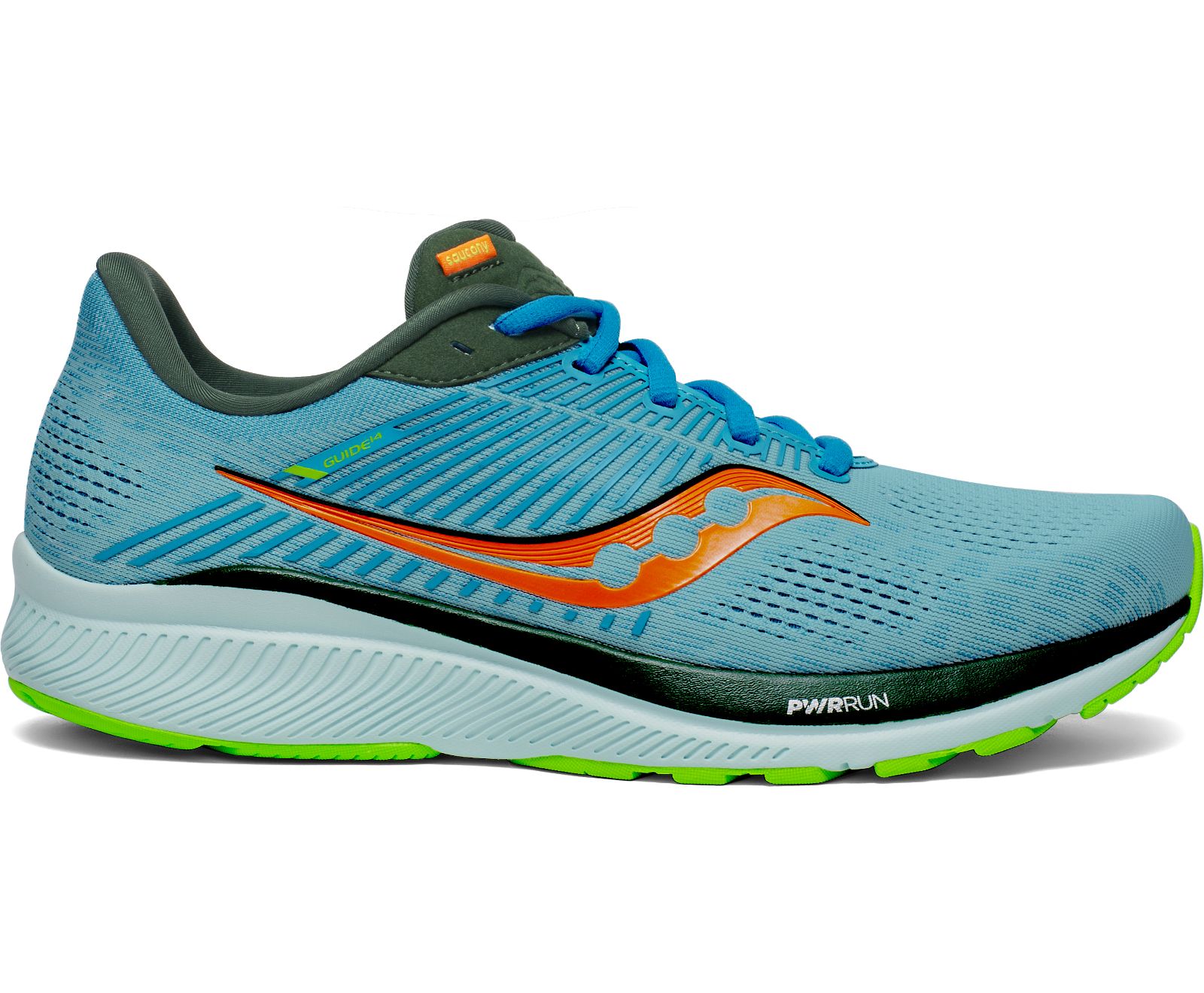 Men's Saucony Guide 14 Running Shoes Blue / Green | Singapore 496WNBY